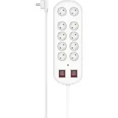 Hama Steckdosenleiste 10-fach, 2 Schalter, 2m Kabel, Überspannungsschutz