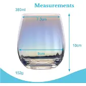 Intirilife Trinkglas mit Regenbogen Schimmer und Wellenform 380 ml