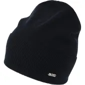 BOSS Beanie "Lari hat" mit Aufschlag in Rippoptik 10% Kaschmiranteil