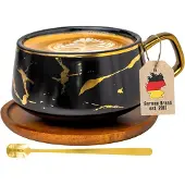 Intirilife Kaffee Tee Tasse im Marmor Design 200 ml