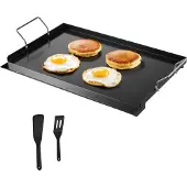 Vevor Grillplatte Grillpfanne Karbonstahl universelle rechteckige Platte (606 x 360mm) mit flacher Oberseite
