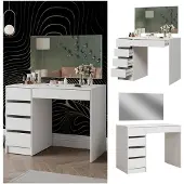 Vicco Schminktisch Thalia Weiß 100 cm mit 5 Schubladen, Model 41497