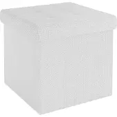 Intirilife Sitzhocker 30x30x30 cm in SCHNEE WEIss
