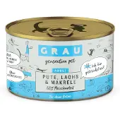Grau getreidefreies Katzenfutter Pute, Lachs & Makrele - 6 x 200 g
