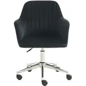 Vente-unique Bürostuhl höhenverstellbar - Samt - Schwarz - ELEANA