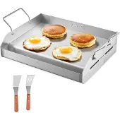 Vevor Grillplatte Grillpfanne Edelstahl universelle rechteckige Platte (425x270mm) mit flacher Oberseite