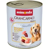 Animonda GranCarno Sparpaket Adult Single Protein Sensitiv 24 x 800 g - Reine Pute & Kartoffeln