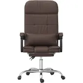 Helloshop26 - Liegemassagesessel für Büro Computer Arbeitszimmer braunes Kunstleder 02_0025409