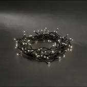 Konstsmide - Microlight Lichterkette, verschweißt, mit 8 Funktionen, Steuergerät und Memoryfunktion, 180 klare Birnen, 24V Außentrafo, schwarzes Kabel ; 2084-000