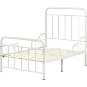 Beliani Mitwachsendes Kinderbett Cremeweiß Metall mit Lattenrost 90x200 cm Verlängerbar Ausziehbar Hohes Kopf- und Fußteil Modernes Design Kinderzimmer