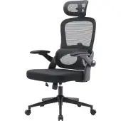 Sihoo Profi Bürostuhl MC102C-M101 Ergonomischer Schreibtischstuhl mit Armlehnen (höhenverstellbar) Netzstoff Schwarz Drehstuhl für Büro, Zuhause