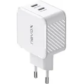 Nevox 65W Dual USB-C Power Delivery Ladegerät GAN, weiß