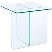 Beliani Beistelltisch Transparent Glas 46 cm Hoch Quadratisch 50x50 cm Modern Schlicht Tischchen Tisch zum Sofa Couchtisch Kaffeetisch