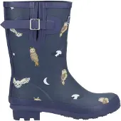 Cotswold - Damen Gummistiefel "Woodland", Eule FS11306 (38 EU) (Mittelblau)