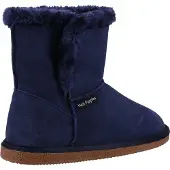 Hush puppies Skechers - Damen Hausschuh-Stiefel "Ashleigh", Wildleder FS8003 (40 EU) (Marineblau)
