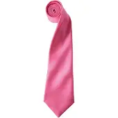 Premier Herrenkrawatte aus Satin (schmales Blatt) (Fuchsia)