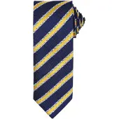 Premier Mens Waffle Stripe Formal Business Tie (Marine/Gold)
