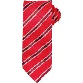 Premier Mens Waffle Stripe Formal Business Tie (Rot/Burgund)