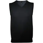 Sols Unisex Herren ärmellose V-Ausschnitt Pullover Weste (Schwarz)