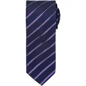 Premier Mens Sports Streifendesign Formal Work Krawatte (Navy/ Lila)