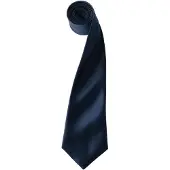 Premier Herrenkrawatte aus Satin (schmales Blatt) (Marine)