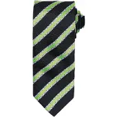 Premier Mens Waffle Stripe Formal Business Tie (Schwarz/Limette)