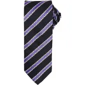 Premier Mens Waffle Stripe Formal Business Tie (Schwarz/Rich Violet)