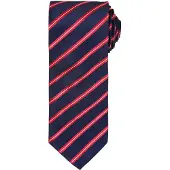 Premier Mens Sports Streifenmuster Formal Arbeit Krawatte (Marine/ Rot)