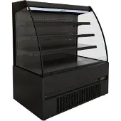 CombiSteel Kühlvitrine OKAPI | Offen mit Nachtabdeckung + LED |¬†HxBxT 150x151x66,5cm |¬†+2/+4¬∞C | Schwarz | + Geschirrtuch