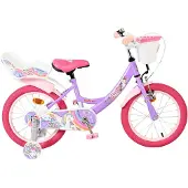 Volare Unicorn Kinderfahrrad - Mädchen - 16 Zoll - Lila