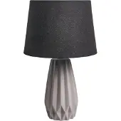 Beliani Tischlampe Grau / Schwarz Keramik mit Kunstleinen Stoffschirm Modernes Design Eleganter Stil Wohnzimmer Schlafzimmer Flur