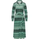 Ragwear Blusenkleid "Blusenkleid Plantee Print", Damen, Gr. S, N-Gr, grün (dusty grün26), Obermaterial: 95% Viskose CV. 5% Elasthan EL., Kleider Blusenkleid