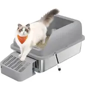 Usorteret Edelstahl Katzentoilette mit hohem Rand und Zubehör PPT008GN01