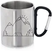 Orion Edelstahl-Reisebecher mit Karabinerhaken, 350 ml