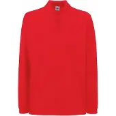 Fruit Of The Loom Premium Herren Polo-Shirt, Langarm BC1383 (L) (Rot)