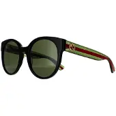 Gucci Lunettes de soleil GG0035SN 002 Black avec vert et rouge vert