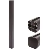 Mendler Alu-Pfosten Sarthe-WPC-Zaun, Pfeiler Pfahl, Stecksystem ~ 98cm, anthrazit