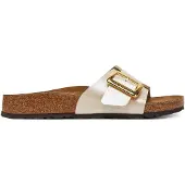 Birkenstock Damen Pantoletten Catalina Cushion Buckle - Beige - Größe 39