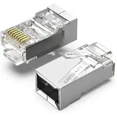 Vention IDCR0-100, RJ-45, Silber, Transparent, Männlich, Gerade, Metall, Polycarbonat (PC), Cat6