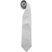 Premier Herren Krawatte Colours, unifarben (Silber)