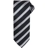 Premier Mens Waffle Stripe Formal Business Tie (Schwarz/Dunkelgrau)