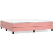 Syfax Boxspringbett mit Matratze Rosa 200x200 cm Samt