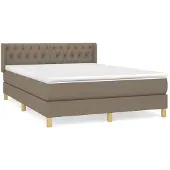 Syfax Boxspringbett mit Matratze Taupe 140x200 cm Stoff
