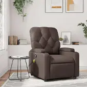 vidaXL Möbel Massagesessel Braun Kunstleder - Ruhesessel 372512