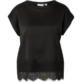 Vila Ellette Full Satin Lace Top Kurzarm-bluse