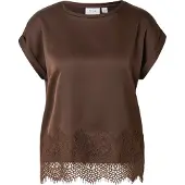 Vila Ellette Full Satin Lace Top Kurzarm-bluse