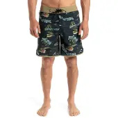 Quiksilver Boardshorts "Surfsilk Scallop 18", Herren, Gr. 28(XS), Normalgrößen, schwarz (schwarz naturama), Obermaterial: 88% Polyester, 12% Elasthan., Hosen Boardshorts