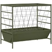vidaXL Viehfutterspender Olivgrün 100 x 60 x 90 cm 15 kg