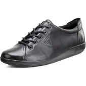 Ecco Schnürschuh Soft 2.0 Low Black Feather Black Sole Damen-Schuhgröße 41