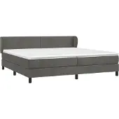 Syfax Boxspringbett mit Matratze Dunkelgrau 200x200 cm Samt